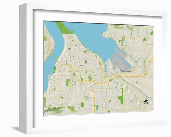 Political Map of Tacoma, WA-null-Framed Art Print