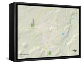 Political Map of Tahlequah, OK-null-Framed Stretched Canvas