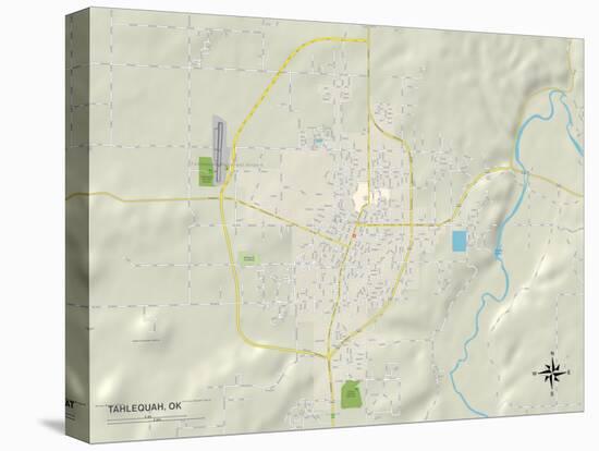 Political Map of Tahlequah, OK-null-Stretched Canvas