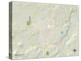 Political Map of Tahlequah, OK-null-Stretched Canvas