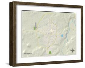 Political Map of Tahlequah, OK-null-Framed Art Print