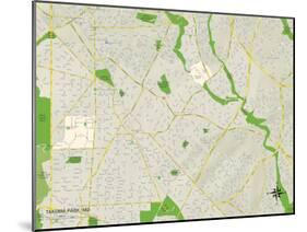 Political Map of Takoma Park, MD-null-Mounted Art Print