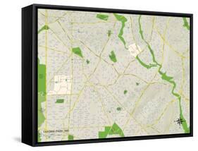 Political Map of Takoma Park, MD-null-Framed Stretched Canvas