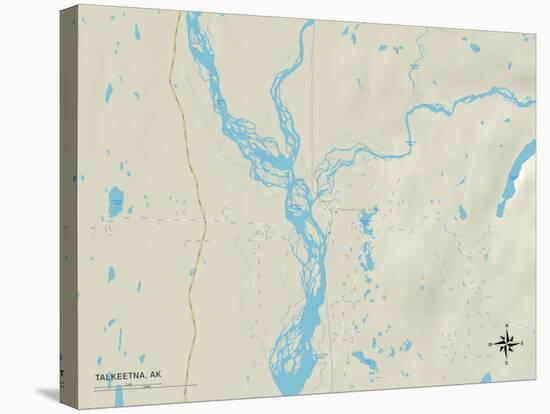 Political Map of Talkeetna, AK-null-Stretched Canvas