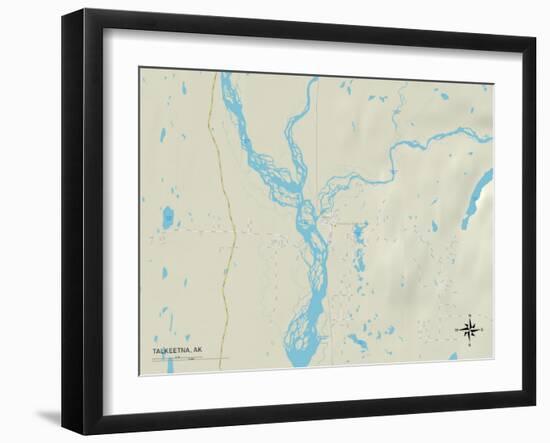 Political Map of Talkeetna, AK-null-Framed Art Print