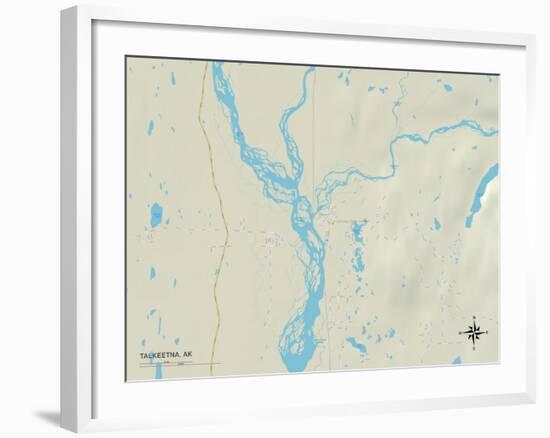 Political Map of Talkeetna, AK-null-Framed Art Print