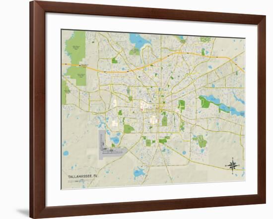 Political Map of Tallahassee, FL-null-Framed Art Print