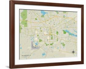Political Map of Tallahassee, FL-null-Framed Art Print