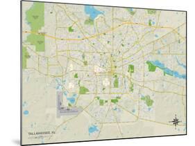 Political Map of Tallahassee, FL-null-Mounted Art Print