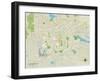 Political Map of Tallahassee, FL-null-Framed Art Print