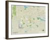 Political Map of Tallahassee, FL-null-Framed Art Print