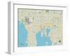 Political Map of Tampa, FL-null-Framed Art Print