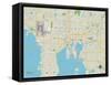 Political Map of Tampa, FL-null-Framed Stretched Canvas