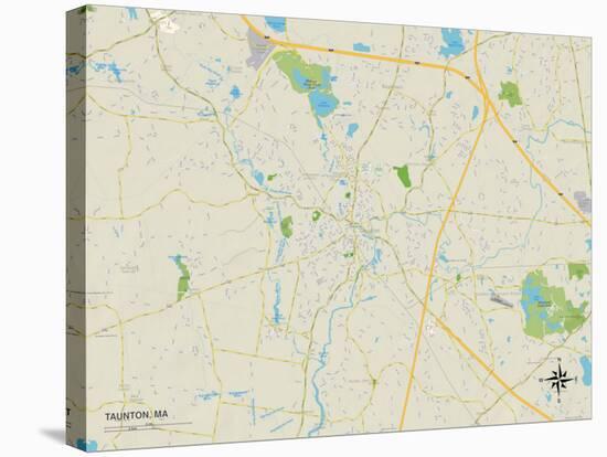 Political Map of Taunton, MA-null-Stretched Canvas