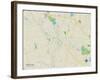 Political Map of Taunton, MA-null-Framed Art Print