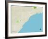 Political Map of Tawas City, MI-null-Framed Art Print