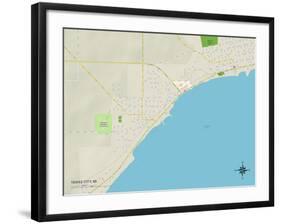 Political Map of Tawas City, MI-null-Framed Art Print