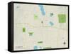 Political Map of Tecumseh, MI-null-Framed Stretched Canvas