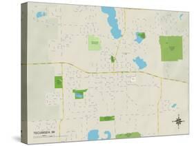 Political Map of Tecumseh, MI-null-Stretched Canvas