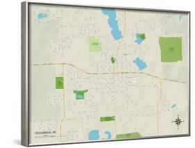 Political Map of Tecumseh, MI-null-Framed Art Print