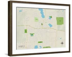 Political Map of Tecumseh, MI-null-Framed Art Print