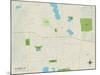 Political Map of Tecumseh, MI-null-Mounted Art Print