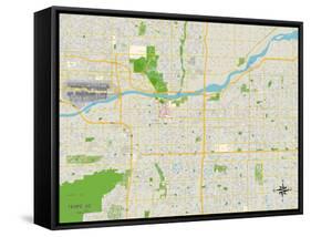 Political Map of Tempe, AZ-null-Framed Stretched Canvas