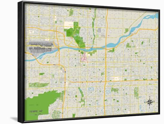 Political Map of Tempe, AZ-null-Framed Art Print