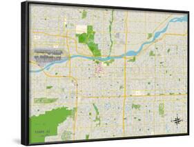 Political Map of Tempe, AZ-null-Framed Art Print