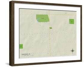 Political Map of Temperance, MI-null-Framed Art Print