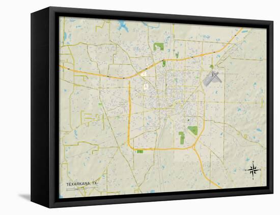 Political Map of Texarkana, TX-null-Framed Stretched Canvas