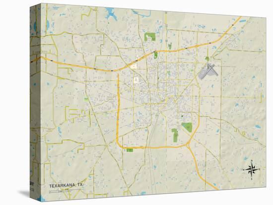 Political Map of Texarkana, TX-null-Stretched Canvas