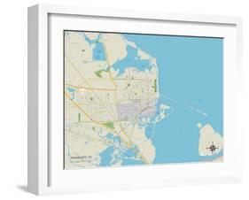 Political Map of Texas City, TX-null-Framed Art Print