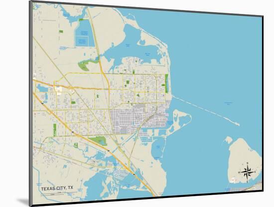 Political Map of Texas City, TX-null-Mounted Art Print