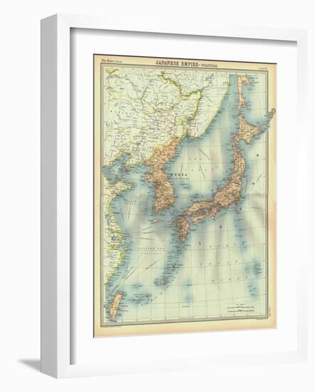 Political map of the Japanese Empire, early 20th century-Unknown-Framed Giclee Print