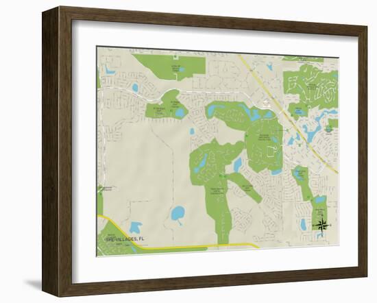 Political Map of The Villages, FL-null-Framed Art Print