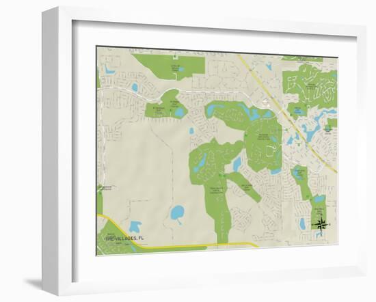 Political Map of The Villages, FL-null-Framed Art Print