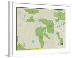 Political Map of The Villages, FL-null-Framed Art Print