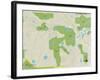 Political Map of The Villages, FL-null-Framed Art Print