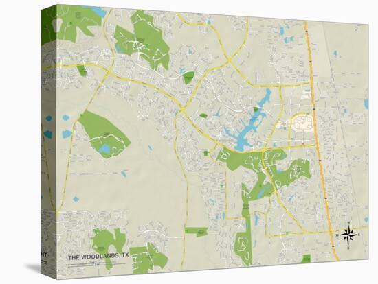 Political Map of The Woodlands, TX-null-Stretched Canvas