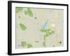 Political Map of The Woodlands, TX-null-Framed Art Print