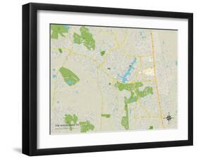 Political Map of The Woodlands, TX-null-Framed Art Print