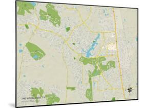 Political Map of The Woodlands, TX-null-Mounted Art Print