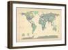 Political Map of the World Map-Michael Tompsett-Framed Premium Giclee Print