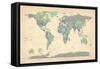 Political Map of the World Map-Michael Tompsett-Framed Stretched Canvas