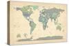 Political Map of the World Map-Michael Tompsett-Stretched Canvas