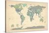 Political Map of the World Map-Michael Tompsett-Stretched Canvas