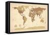 Political Map of the World Map-Michael Tompsett-Framed Stretched Canvas