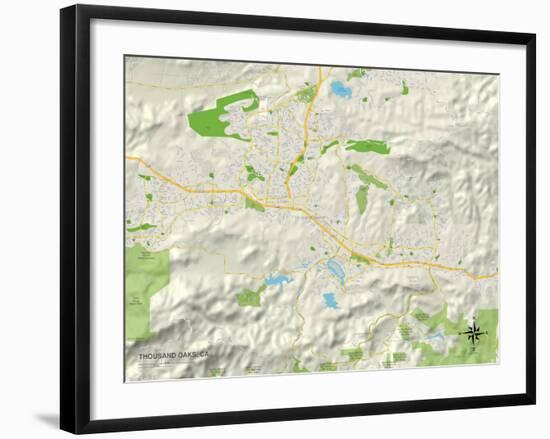 Political Map of Thousand Oaks, CA-null-Framed Art Print