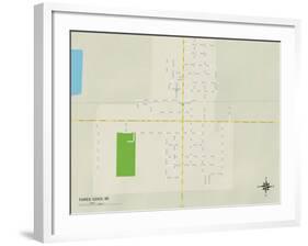 Political Map of Three Oaks, MI-null-Framed Art Print